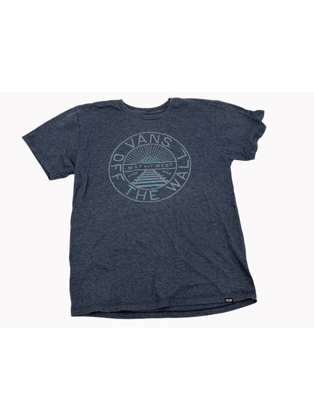Vans Mens Medium Heathered Gray Graphic Tee Way Out West Design